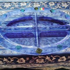 イタリア製　天使降りブルーとなったプレート