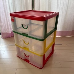 プラスチック引き出し3段