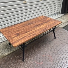 激安★折り畳みテーブル　シェルフィット　木製テーブル