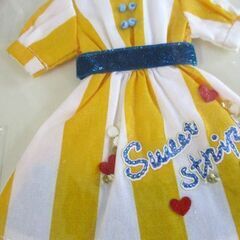 sandy ストライプワンピースセット イエロー 22cmドール用 ブライス 未使用 Dear Darling fashion for dolls ジュニームーン 札幌市北区屯田の画像