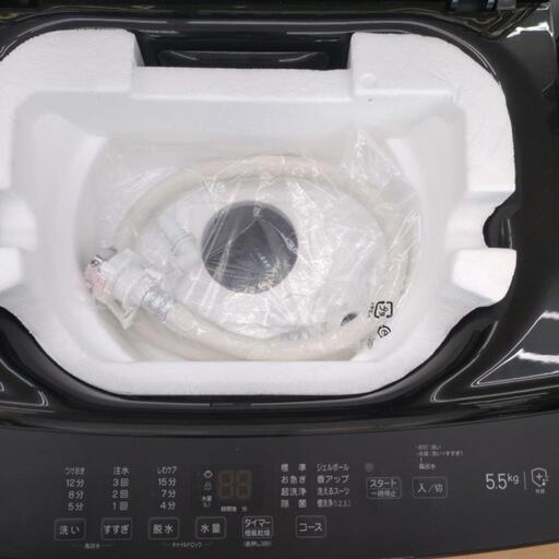 ☆ジモティー割引有☆ Haier 5.5 kg全自動電気洗濯機 JW-U55MK(K) 2024  