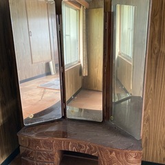 昭和レトロ鏡台　三面鏡