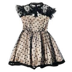 ROBE de FLEURS ローブドフルール ガーリードットチュールフレアドレス キャバドレスの画像