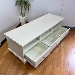 A1184🌟激安‼️IKEAホワイトテレビボードテレビ台リビング収納🌟の画像