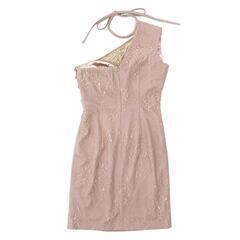 ROBE de FLEURS Glossy ローブドフルールグロッシー アシンメトリービジューｘジッパーストレッチタイトキャバドレスの画像
