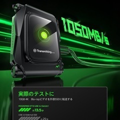 MOVE SPEED SSD 外付け 1TB タッチスクリーン＆暗号化機能 リアルタイム表示 の画像