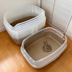 【6個セット】コーナン キャットトイレ スクエアワイド BR（ブ...