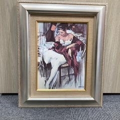 《小磯良平》  鳴海製陶株式会社謹製 バレリーナ　陶板画　額縁付き 