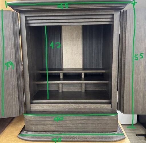 日本製仏壇 18号 ダークブラウン 【ほぼ新品！】