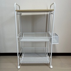 【美品】ニトリのワゴン　木製天板