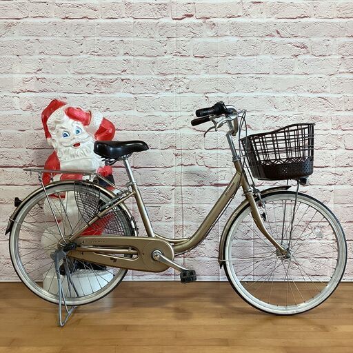 【完売御礼】【大人用】整備済中古自転車 ブリヂストン 24型アルミーユ 現行モデルで一番軽い自転車 ベージュ色 <自転車のオオムラ 静岡店>