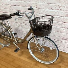 【大人用】整備済中古自転車 ブリヂストン 24型アルミーユ 現行モデルで一番軽い自転車 ベージュ色 <自転車のオオムラ 静岡店>の画像