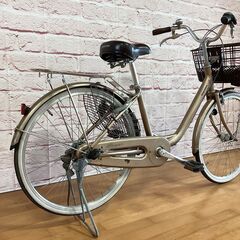 【大人用】整備済中古自転車 ブリヂストン 24型アルミーユ 現行モデルで一番軽い自転車 ベージュ色 <自転車のオオムラ 静岡店>の画像