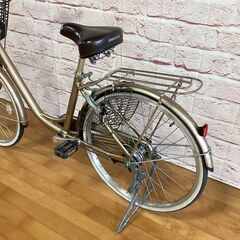 【大人用】整備済中古自転車 ブリヂストン 24型アルミーユ 現行モデルで一番軽い自転車 ベージュ色 <自転車のオオムラ 静岡店>の画像