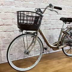 【大人用】整備済中古自転車 ブリヂストン 24型アルミーユ 現行モデルで一番軽い自転車 ベージュ色 <自転車のオオムラ 静岡店>の画像