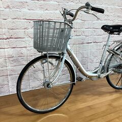 【大人用】整備済中古自転車 ブリヂストン 軽いアルミフレーム 24型カルーサ 銀色 <自転車のオオムラ 静岡店>の画像