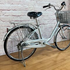 【大人用】整備済中古自転車 ブリヂストン 軽いアルミフレーム 24型カルーサ 銀色 <自転車のオオムラ 静岡店>の画像