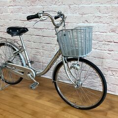【大人用】整備済中古自転車 ブリヂストン 軽いアルミフレーム 24型カルーサ 銀色 <自転車のオオムラ 静岡店>の画像