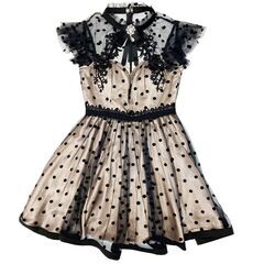 ROBE de FLEURS ローブドフルール ガーリードットチュールフレアドレス キャバドレスの画像