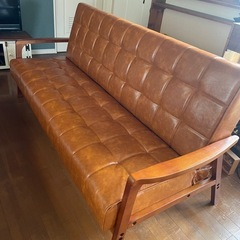 新品　ソファベッド　キャメル