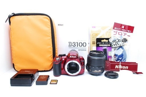 Nikon D3100赤☆初心者歓迎！操作説明書・バッグ付きのフル