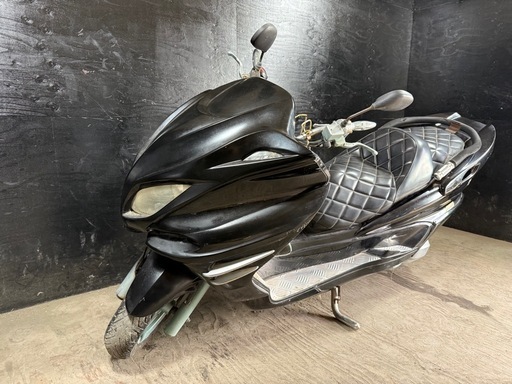 ★支払総額6.5万円★買取強化中！なんでも買い取ります！ ヤマハ マジェスティ250 黒 エナメルシート！ タンデムバー！ 社外マフラー！ アルミステップ！ 社外テール！ リアスポイラー！
