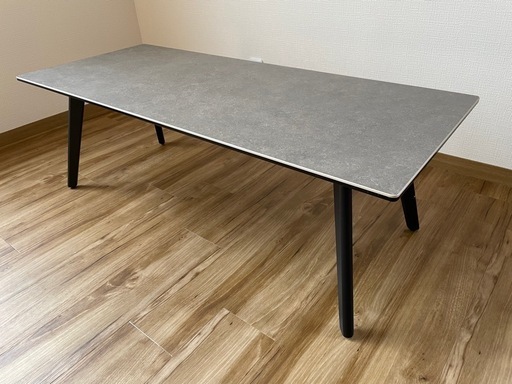 【展示品未使用】大理石柄セラミック 約120cm幅 ローテーブル コーヒーテーブル