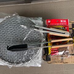 バーベキューフルセット　七輪、炭、トング、交換網24枚、着火剤付きの画像
