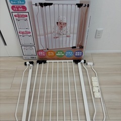 【ウォールセーバー付き】ベビーゲート　拡張スチールゲート