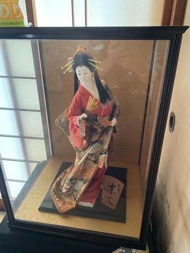 目屋人形　専用ガラスケースつき　日本人形 10号用 国産 最高級人形ケース 黒塗前扉 前ガラス面取 市松人形対応