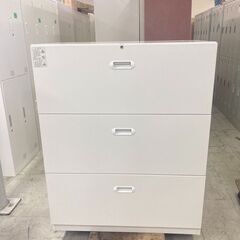 中古　豊国工業　ラテラル書庫　3段　保管庫 　収納 スチール書庫...
