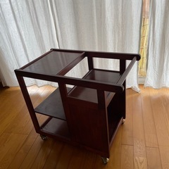 昭和レトロ　キッチン/ワゴン/カウンター/車輪付きの画像