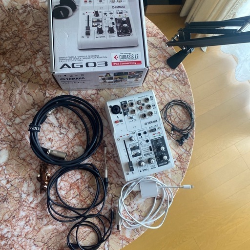 ライブ配信機材まるごとセット（YAMAHA AG03 & audio technicaマイク & マイクスタンド&ポップガード）