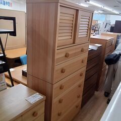 ★ジモティ割あり★  整理ダンス ナチュラル H180×D44×...