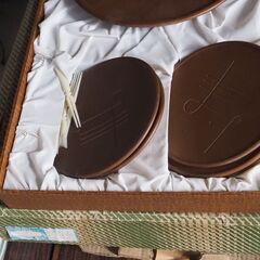 ギフト品、木製皿のセット品、大皿1、小皿5、未使用