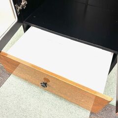 ミナリスWD ガラス キャビネット チェスト WD-5580-GC 引出し付き リビング収納 本棚 食器棚 横幅55cm ブラウン 木目調 ベーシックデザインの画像