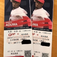 ズムスタ6月6日西武戦　SS席２枚の画像