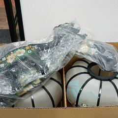 0526-208 盆提灯　双樹 黑　回転付　置き提灯 一対の画像