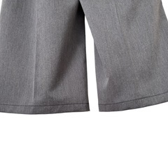 短め 裾上げ レディースタックパンツ Chaco closet チャコクローゼット タックワイドパンツ ボトムス グレー M ワイドスラックス プチの画像