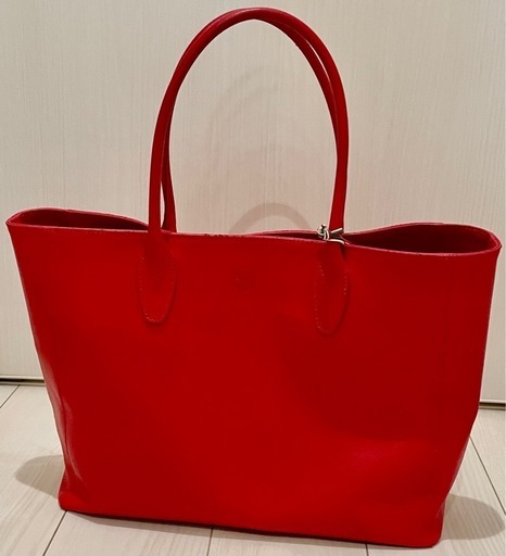 【受付中】ナノユニバース　革　赤　メンズ　トートバッグ　カバン　レザー　赤