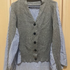 切り替えデザイン　カーディガン