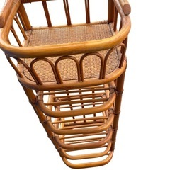 籐　鏡付スリッパラックの画像