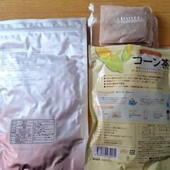 健康食品2点と黒豆茶とコーン茶の画像