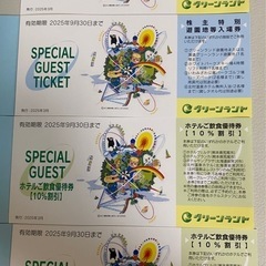 グリーンランド入場券2枚・ホテル飲食割引券2枚