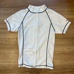 【Sサイズ】ラッシュガード◆ホワイト×ブラック