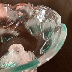 【美品】SOGA ガラスのコンポート　リーフ柄　曽我ガラス　フルーツ盛り皿　デザートカップの画像