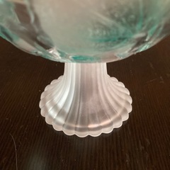 【美品】SOGA ガラスのコンポート　リーフ柄　曽我ガラス　フルーツ盛り皿　デザートカップの画像