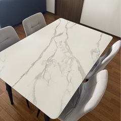 大理石！椅子セット！ダイニングテーブルの画像