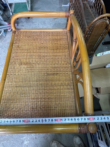 昭和レトロ ラタンチェスト 5段6杯 引き出し箪笥 古家具 (小倉