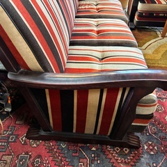 ～5/11最終お値下げ☘️モリシゲ ヴィンテージストライプチェア 一人掛け アンティーク/レトロ/ストライプ/モリシゲ/morishige/トリプルソファ/3